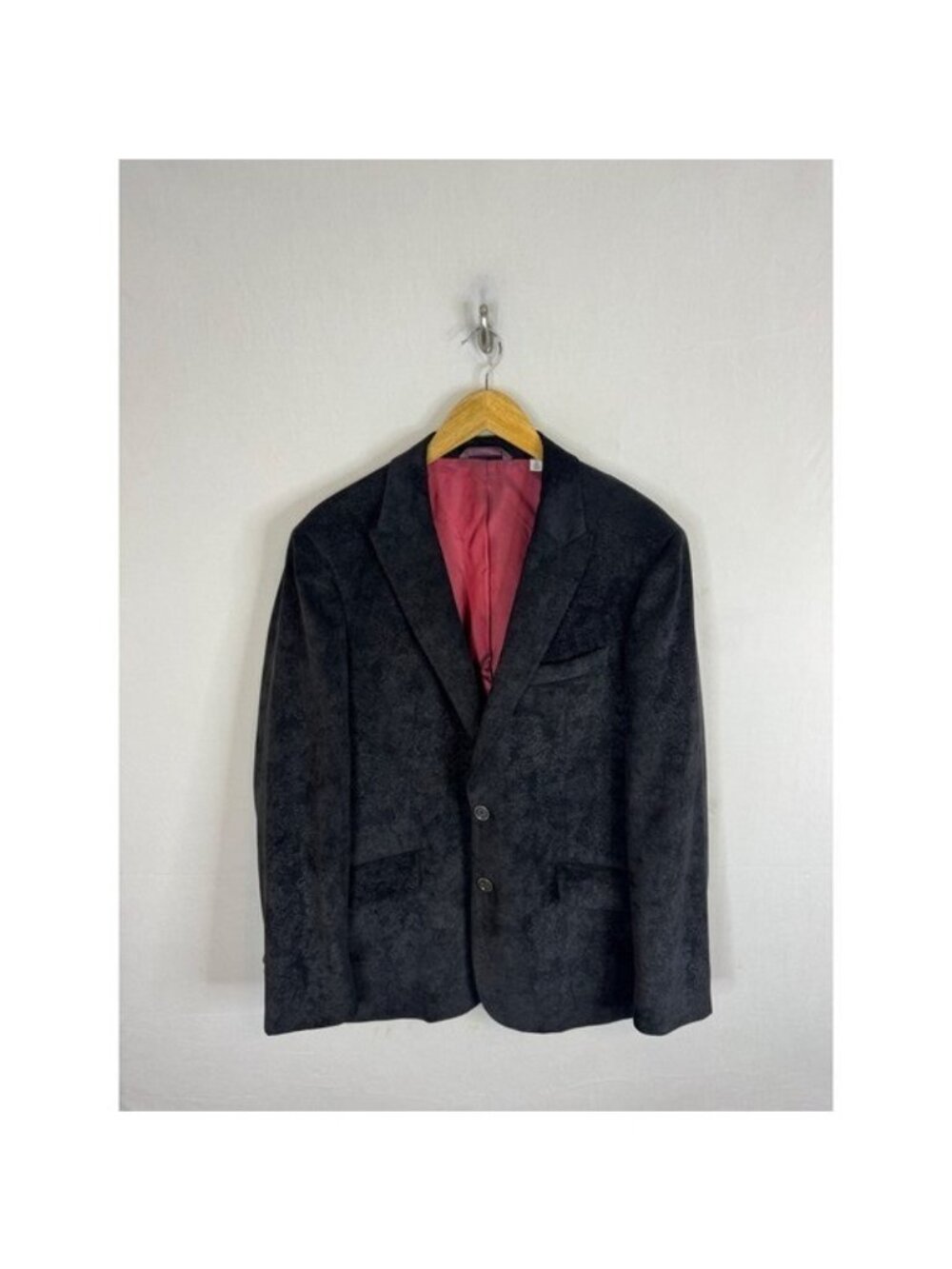 Robert Graham Mens Black Paisley Jacquard Blazer Sport Coat Classic Fit 42